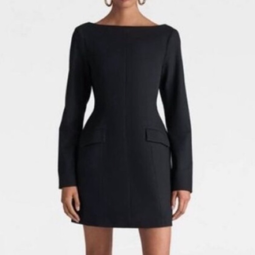 Long Sleeve Black Sheath Dress